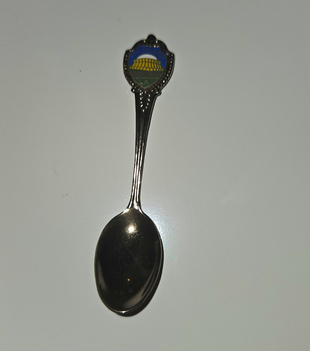 New Orleans LA Souvenir Spoon Silver Tone Enamel Dome Design Mini Collectible